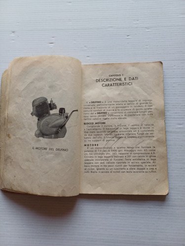 Motom 160 Delfino 1952 manuale uso manutenzione libretto originale