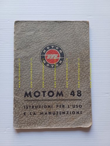 Motom 48 1953 manuale uso manutenzione libretto istruzioni originale