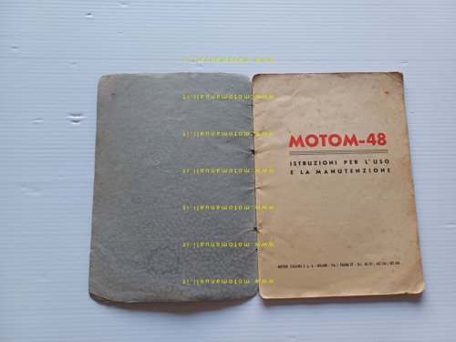 Motom 48 1953 manuale uso manutenzione libretto istruzioni originale