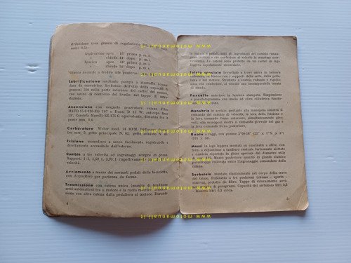 Motom 48 1953 manuale uso manutenzione libretto istruzioni originale