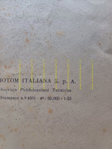 Motom 48 1953 manuale uso manutenzione libretto istruzioni originale