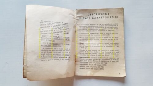 Motom 48 1969 manuale uso manutenzione libretto originale owner's manual