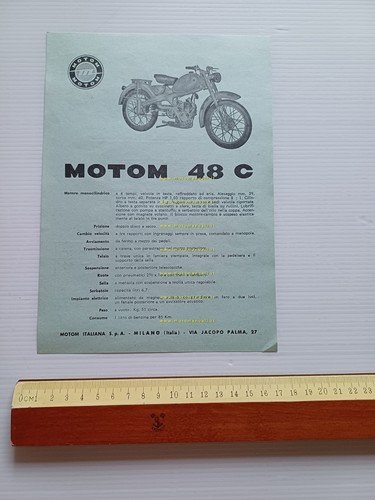 Motom 48 C 1966 depliant italiano originale