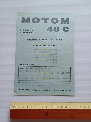Motom 48 C 1966 depliant italiano originale