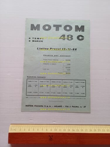 Motom 48 C 1966 depliant originale italiano