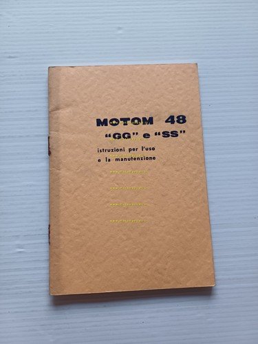 Motom 48 GG - SS 1960 manuale uso manutenzione libretto …
