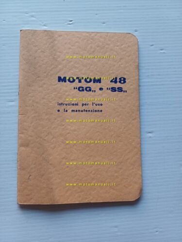 Motom 48 GG - SS 1960 manuale uso manutenzione libretto …