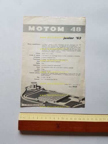 Motom 48 Junior 1963 depliant volantino originale italiano