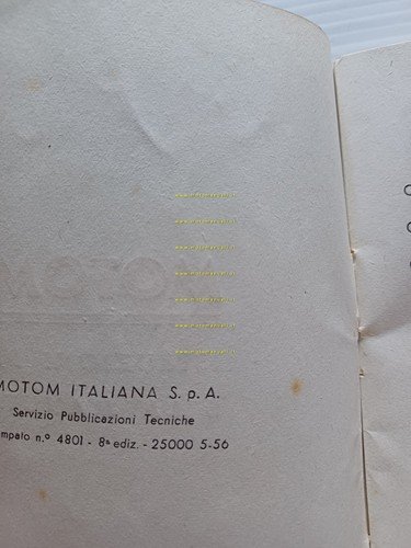 Motom 48 L 1956 manuale uso manutenzione libretto istruzioni originale …