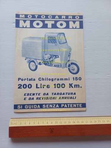 Motom 48 motocarro 1961 depliant italiano originale