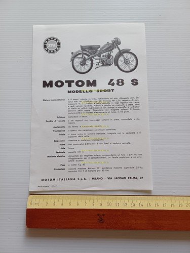 Motom 48 S depliant originale italiano
