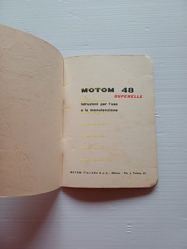 Motom 48 Superelle 1957 manuale uso manutenzione libretto originale italiano
