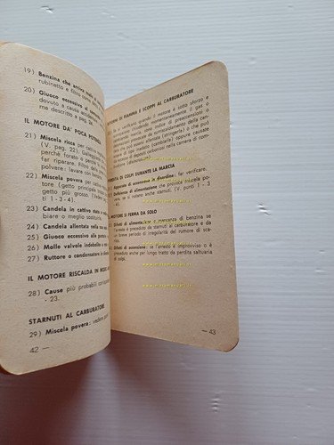 Motom 48 Superelle 1957 manuale uso manutenzione libretto originale italiano