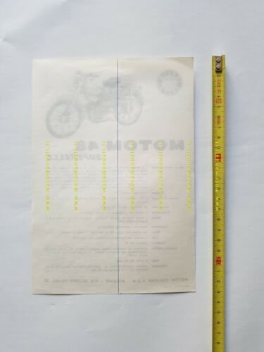 Motom 48 Superelle anni 50 depliant originale ciclomotore brochure