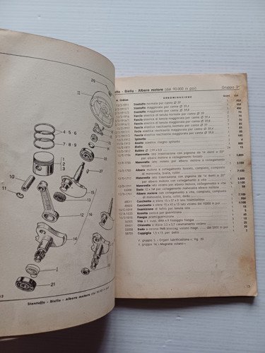 Motom 48 tutti modelli fino 1954 catalogo ricambi ORIGINALE spare …