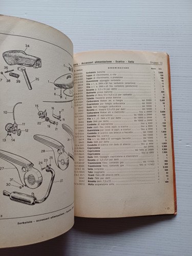 Motom 48 tutti modelli fino 1954 catalogo ricambi ORIGINALE spare …