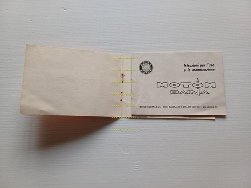 Motom 50 Daina - Dainamatic anni 60 manuale uso manutenzione …