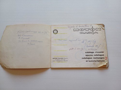 Motom 50 Daina 1967 catalogo ricambi originale spare parts catalogue