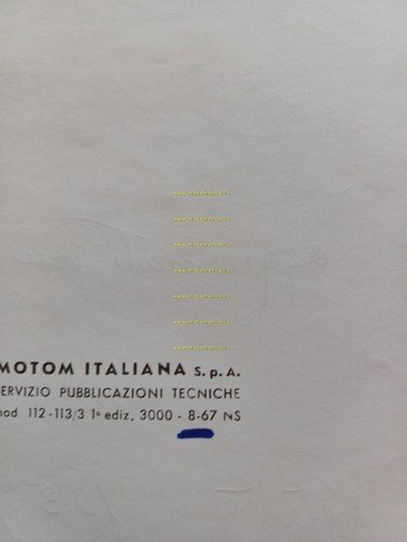 Motom 50 Daina 1967 catalogo ricambi originale spare parts catalogue