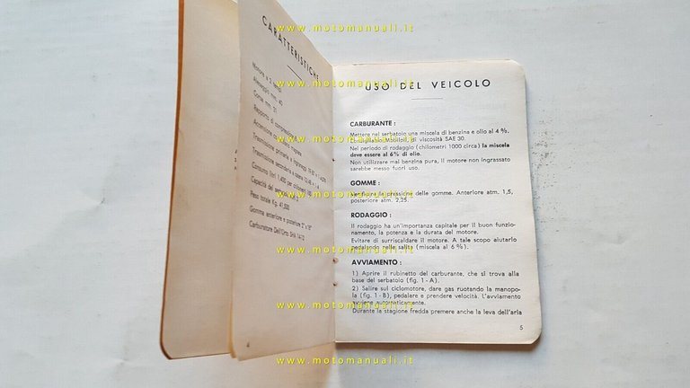 Motom 50 Nova 1965 manuale uso manutenzione libretto originale owner's …