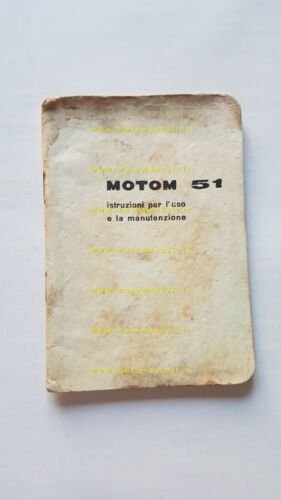 Motom 51 1957 manuale uso manutenzione libretto originale owner's manual