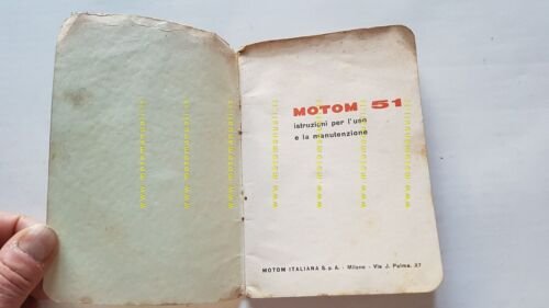 Motom 51 1957 manuale uso manutenzione libretto originale owner's manual