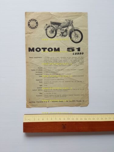 Motom 51 Lusso depliant originale italiano