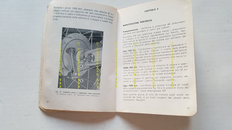 Motom 92 1961 manuale uso manutenzione libretto originale owner's manual