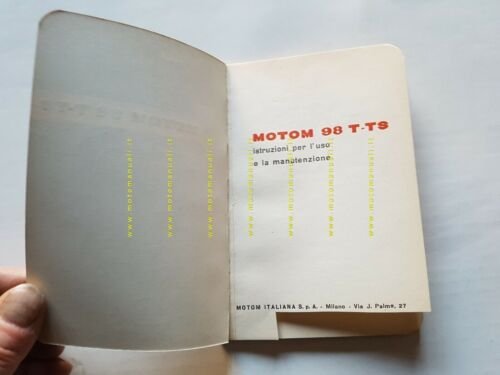 Motom 98 T - TS 1958 manuale uso manutenzione libretto …