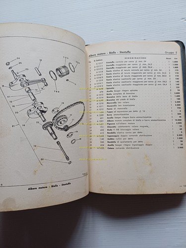 MOTOM 98 TS - T 1956 catalogo ricambi italiano originale