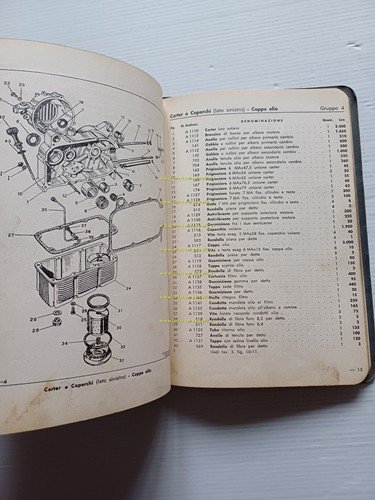 MOTOM 98 TS - T 1956 catalogo ricambi italiano originale