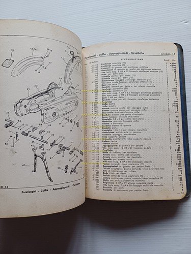 MOTOM 98 TS - T 1956 catalogo ricambi italiano originale