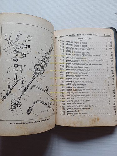 MOTOM 98 TS - T 1956 catalogo ricambi italiano originale