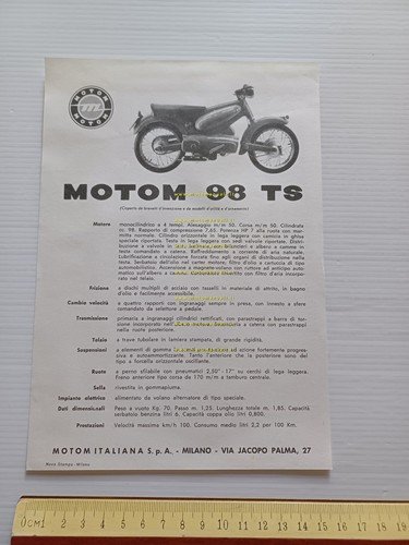 Motom 98 TS depliant originale italiano