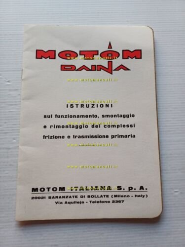 Motom Daina 1967 manuale officina italiano originale