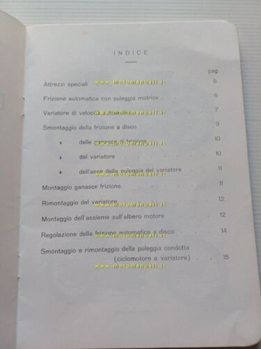 Motom Daina 1967 manuale officina italiano originale