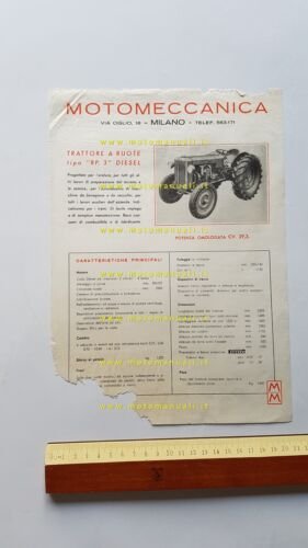 Motomeccanica trattore RP. 3 Diesel 1951 depliant originale