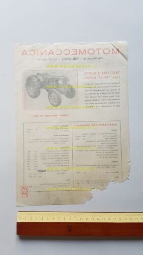 Motomeccanica trattore RP. 3 Diesel 1951 depliant originale
