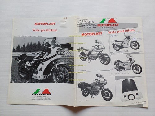 Motoplast produzione carenature accessori depliant italiano originale anni 80