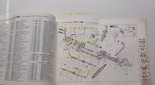Motori Minarelli catalogo generale ricambi tutti motori 1974 originale