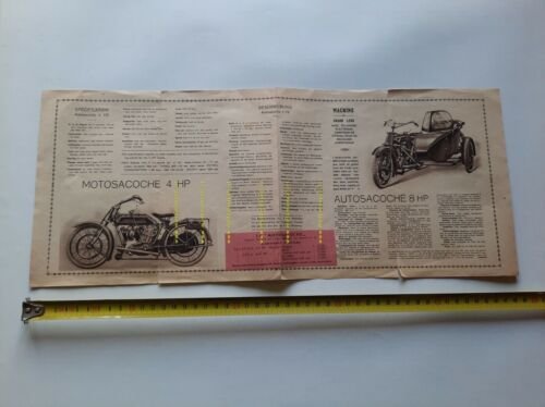 Motosacoche 6 HP - Autosacoche 8 HP 1924 depliant originale …