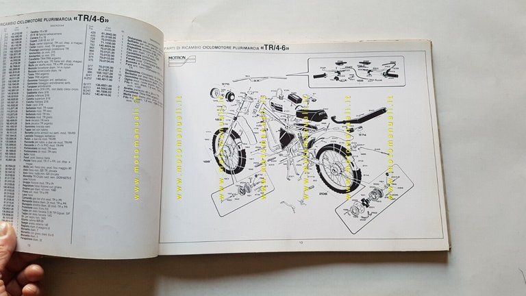 Motron 50 catalogo generale ricambi tutti ciclomotori 1982 originale parts …