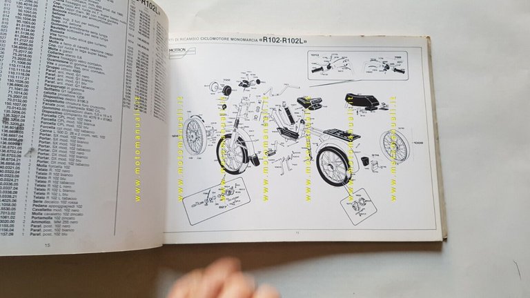 Motron 50 catalogo generale ricambi tutti ciclomotori 1982 originale parts …