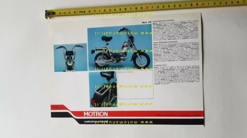 Motron 50 SA depliant ciclomotore anni 80 originale brochure