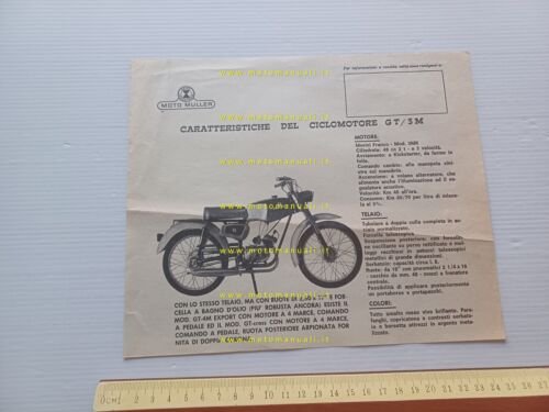 Muller 50 GT 3M 1968 depliant italiano originale