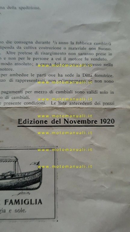Mller Motore Ausiliario Fuoribordo 1920 depliant originale ITALIANO brochure