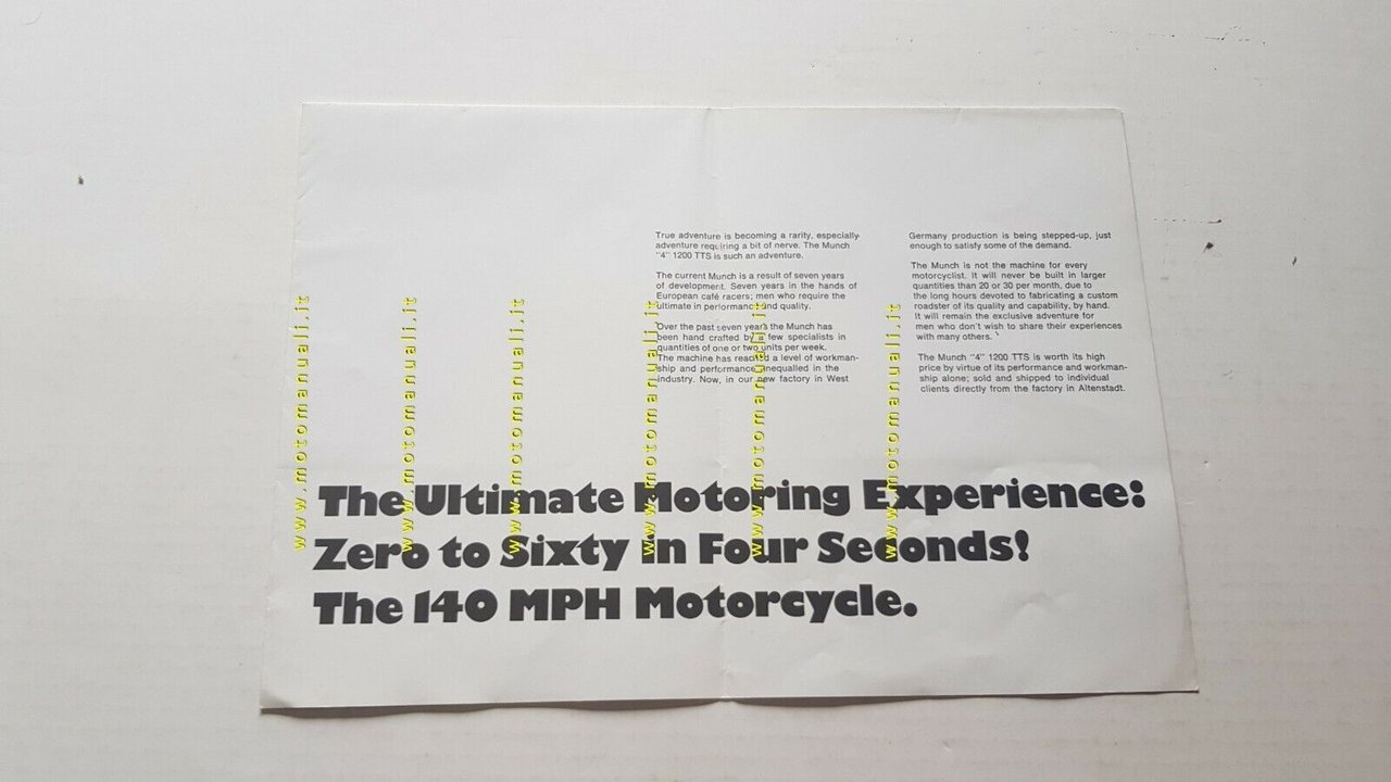 Munch 4 1200 TTS Mammuth 1971 depliant originale brochure ENGLISH …