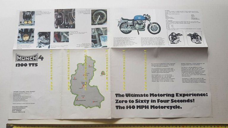Munch 4 1200 TTS Mammuth 1971 depliant originale brochure ENGLISH …
