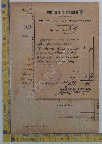 Municipio di Portotorres - Ordine di Esazione con ricevuta - … | Immagine principale