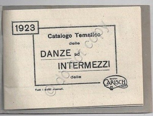 Musica - Spartiti - Carisch Milano - Catalogo Tematico Danze …